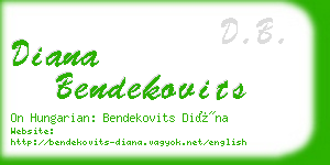 diana bendekovits business card